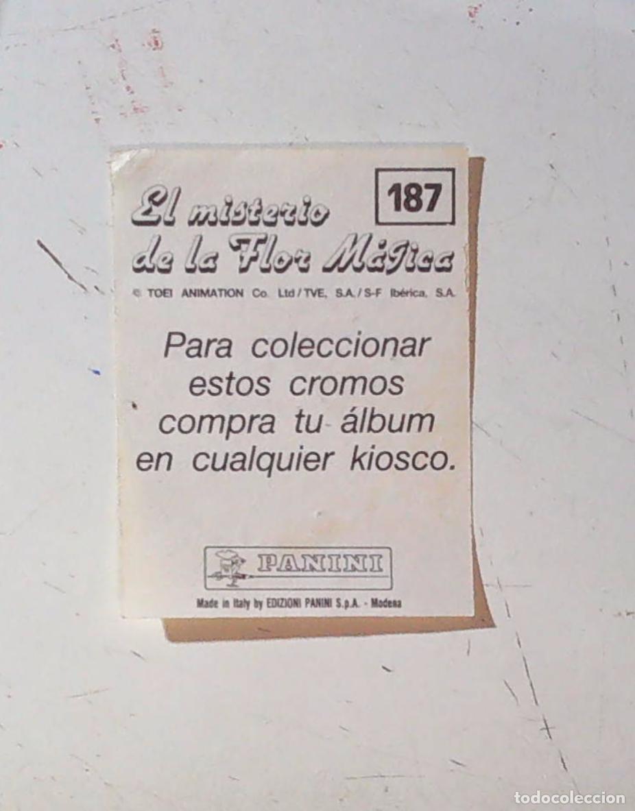 Coleccionismo cromos antiguos: trasera el misterio de al flor magica panini 187
