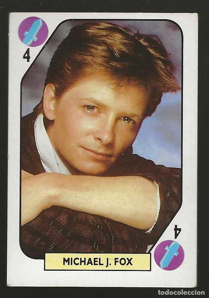 Coleccionismo cromos antiguos: TELE BANCO POP -- 4 DE ESPADAS -- MICHAEL J. FOX