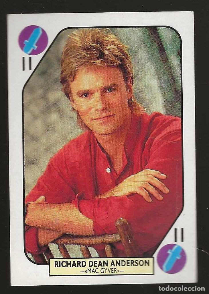 Coleccionismo cromos antiguos: TELE BANCO POP -- 11 DE ESPADAS -- RICHARD DEAN ANDERSON ( MAC GYVER )