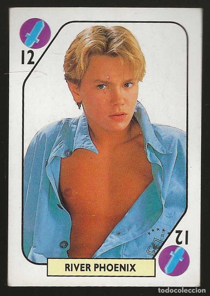 Coleccionismo cromos antiguos: TELE BANCO POP -- 12 DE ESPADAS -- RIVER PHOENIX