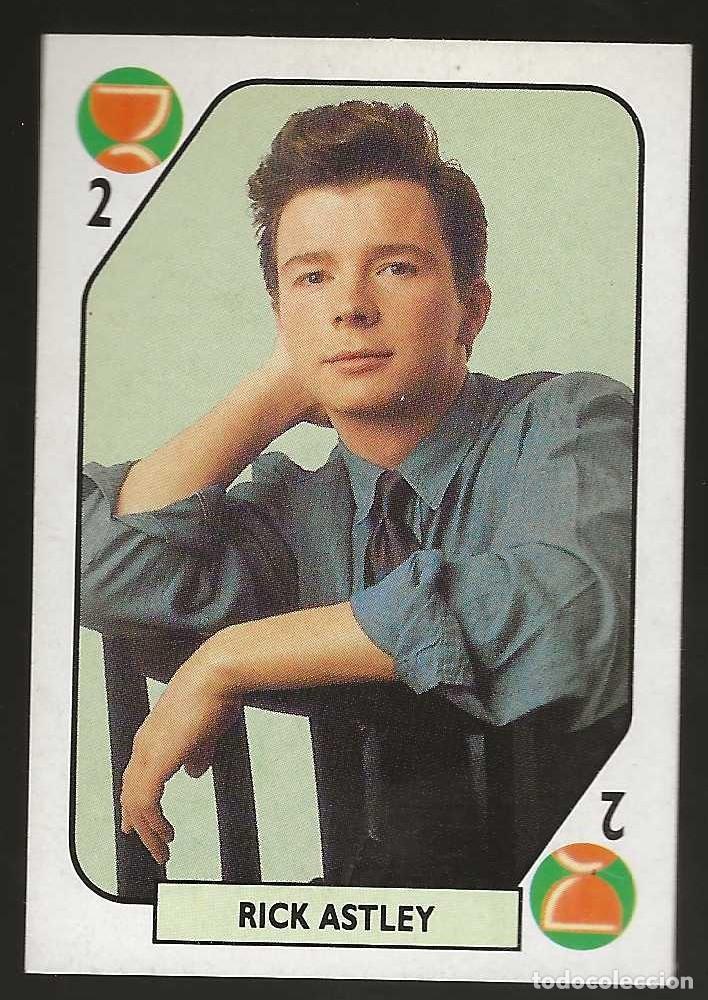 Coleccionismo cromos antiguos: TELE BANCO POP -- 2 DE COPAS + 2 DE ESPADAS-- RICK ASTLEY