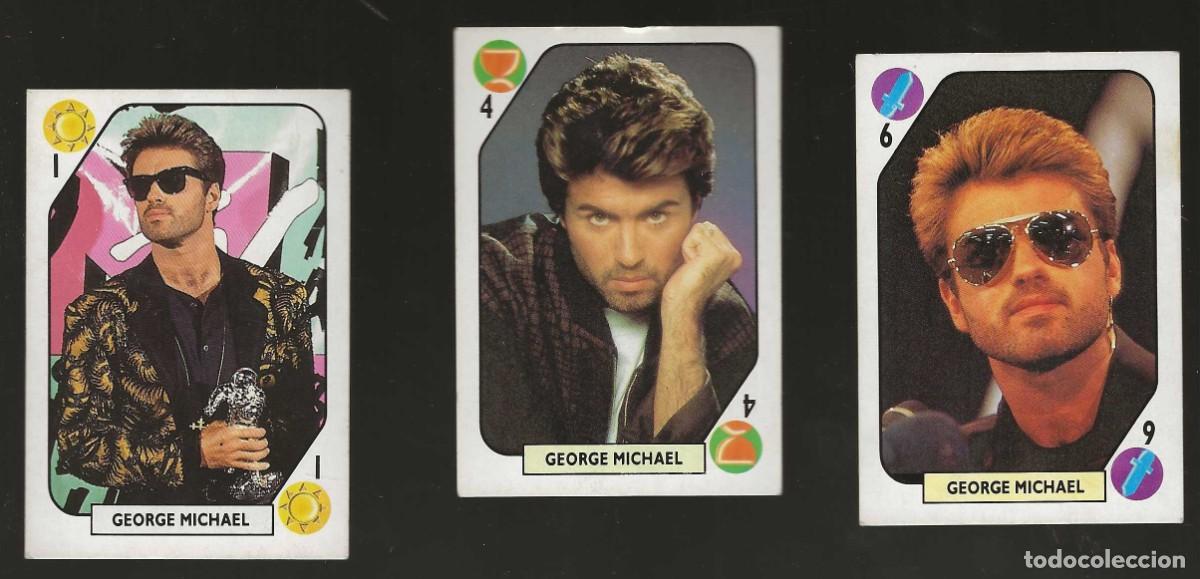 Coleccionismo cromos antiguos: TELE BANCO POP -- AS DE OROS + 4 DE COPAS + 6 DE ESPADAS --GEORGE MICHAEL