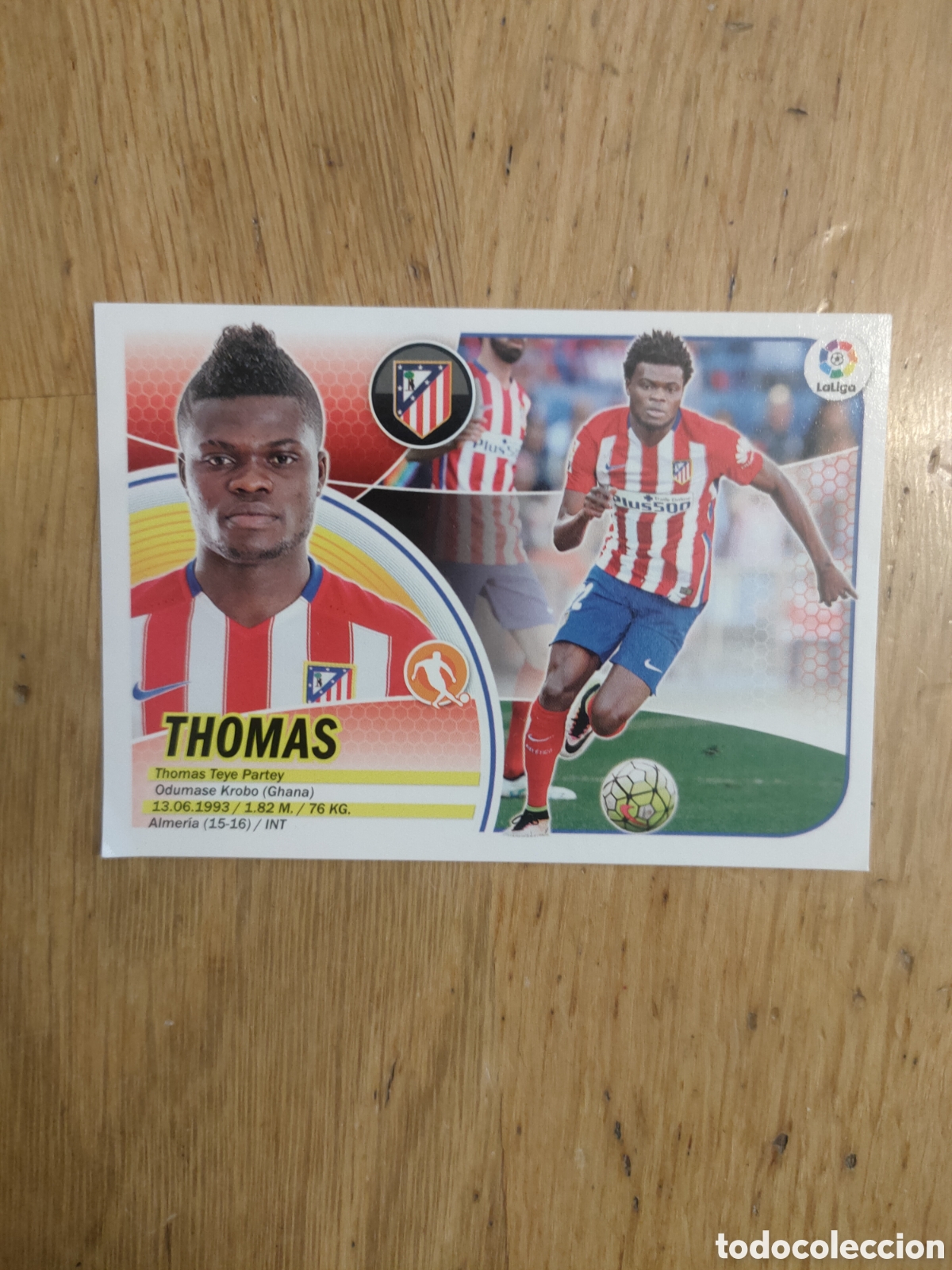 Coleccionismo cromos antiguos: LIGA ESTE 2016 2017 ALBUM PANINI LIGA N 9B ATLETICO MADRID THOMAS
