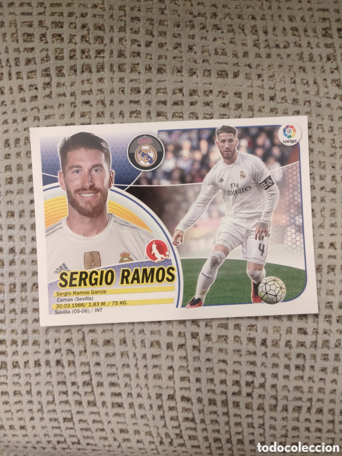 Coleccionismo cromos antiguos: Sergio Ramos Real Madrid Santander liga 2016 2017