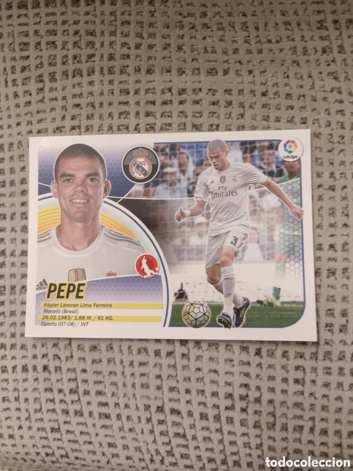 Coleccionismo cromos antiguos: Liga 2016/2017 Real Madrid Pepe