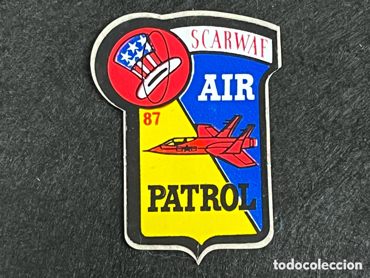 Coleccionismo cromos antiguos: CROMO BIMBO S&Uacute;PER ENBLEMAS SCARWAF AIR PATROL N&Uacute;MERO 87 SIN OEGAR TROQUELADO.