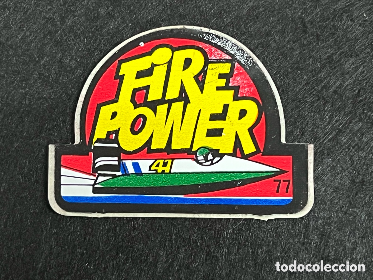 Coleccionismo cromos antiguos: CROMO BIMBO S&Uacute;PER EMBLEMAS FIRE POWER N&Uacute;MERO 77 SIN PEGAR TROQUELADO.
