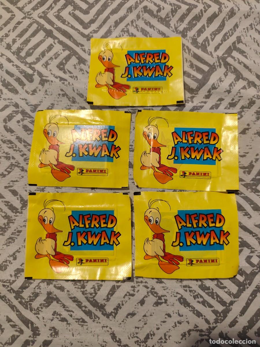 Coleccionismo cromos antiguos: lote 5 sobres sin abrir cromos panini alfred j.kwak