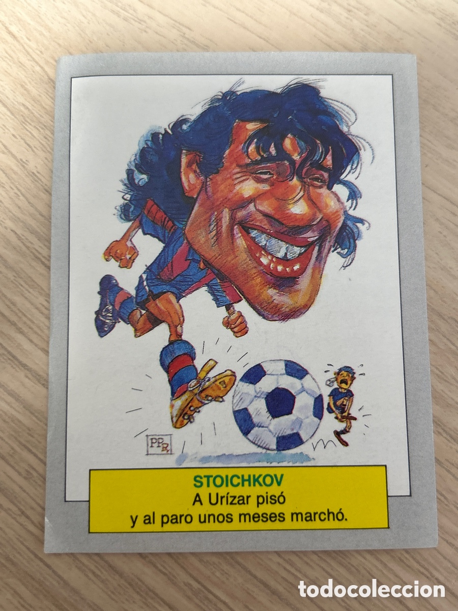 Coleccionismo cromos antiguos: CROMO DE STOICHKOV BARCELONA SIN PEGAR N&ordm; 7 A&Ntilde;O 1990 DEL &Aacute;LBUM KARIKATAS DE ESTE