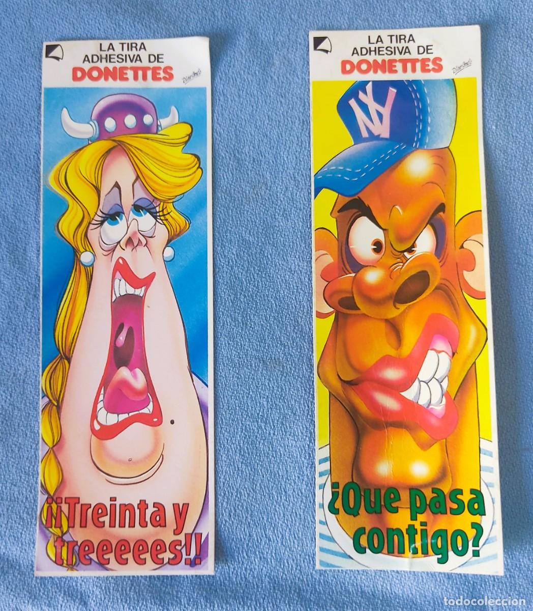 Coleccionismo cromos antiguos: 2 UNIDADES DE LA TIRA ADHESIVA DE DONETTES DONUTS