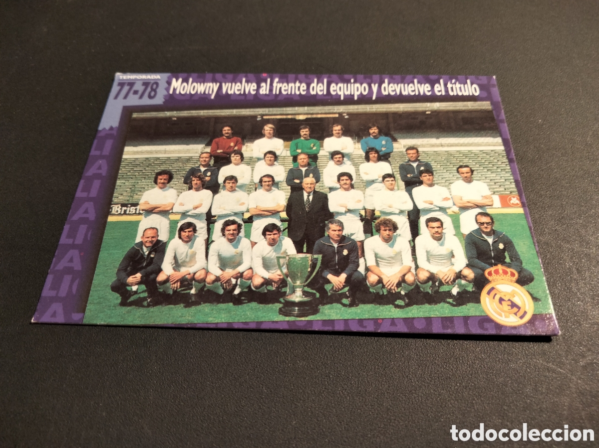 Coleccionismo cromos antiguos: REAL MADRID ORO # 46 MOLOWNY VUELVE AL FRENTE DEL EQUIPO Y DEVUELVE EL T&Iacute;TULO 1977/78 FICHA 1902/199
