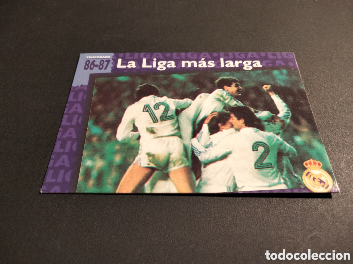 Coleccionismo cromos antiguos: REAL MADRID ORO # 50 LA LIGA MAS LARGA 1986/87 FICHA 1902/1996 MAGIC BOX