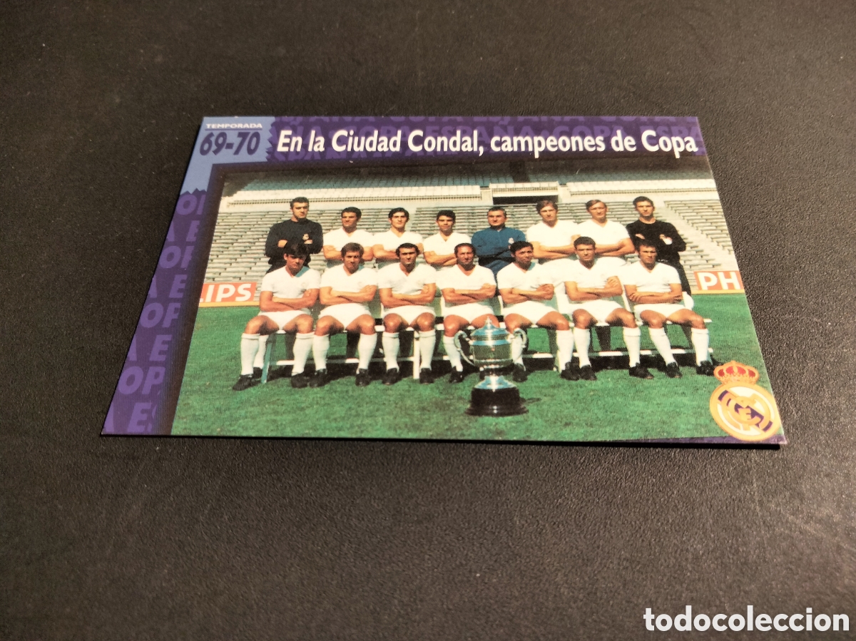 Coleccionismo cromos antiguos: REAL MADRID ORO # 65 EN LA CIUDAD CONDAL CAMPEONES DE COPA 1969/70 FICHA 1902/1996 MAGIC BOX