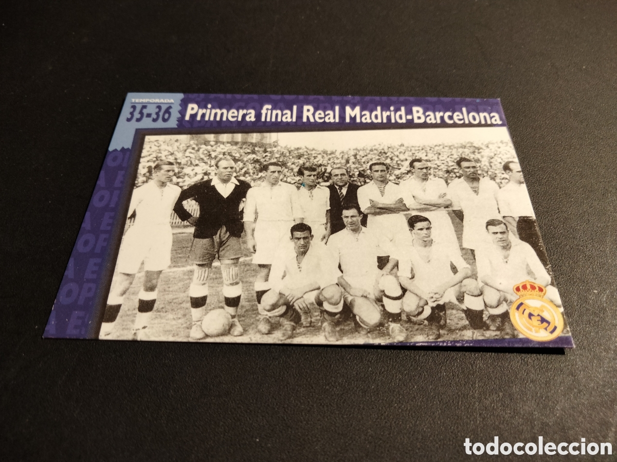 Coleccionismo cromos antiguos: REAL MADRID ORO # 61 PRIMERA FINAL REAL MADRID - BARCELONA 1935/36 FICHA 1902/1996 MAGIC BOX
