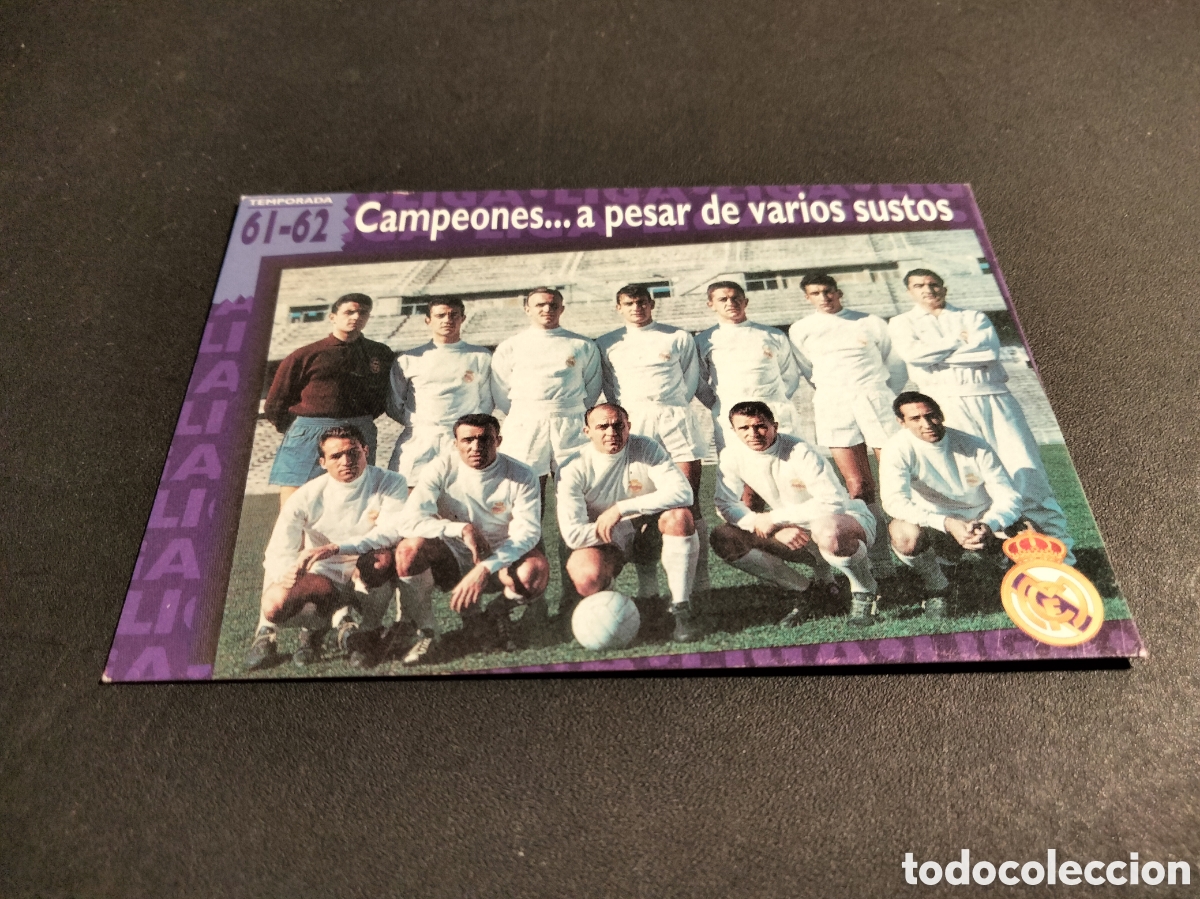 Coleccionismo cromos antiguos: REAL MADRID ORO # 36 CAMPEONES....A PESAR DE VARIOS SUSTOS 1961/62 FICHA 1902/1996 MAGIC BOX