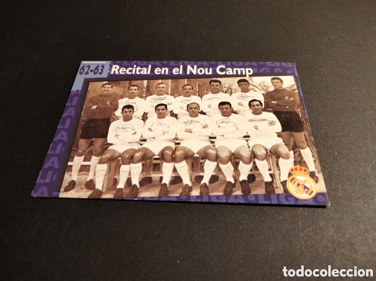 Collectionnisme Cartes &agrave; collectionner anciennes: REAL MADRID ORO # 37 RECITAL EN EL NOU CAMP 1962/63 FICHA 1902/1996 MAGIC BOX