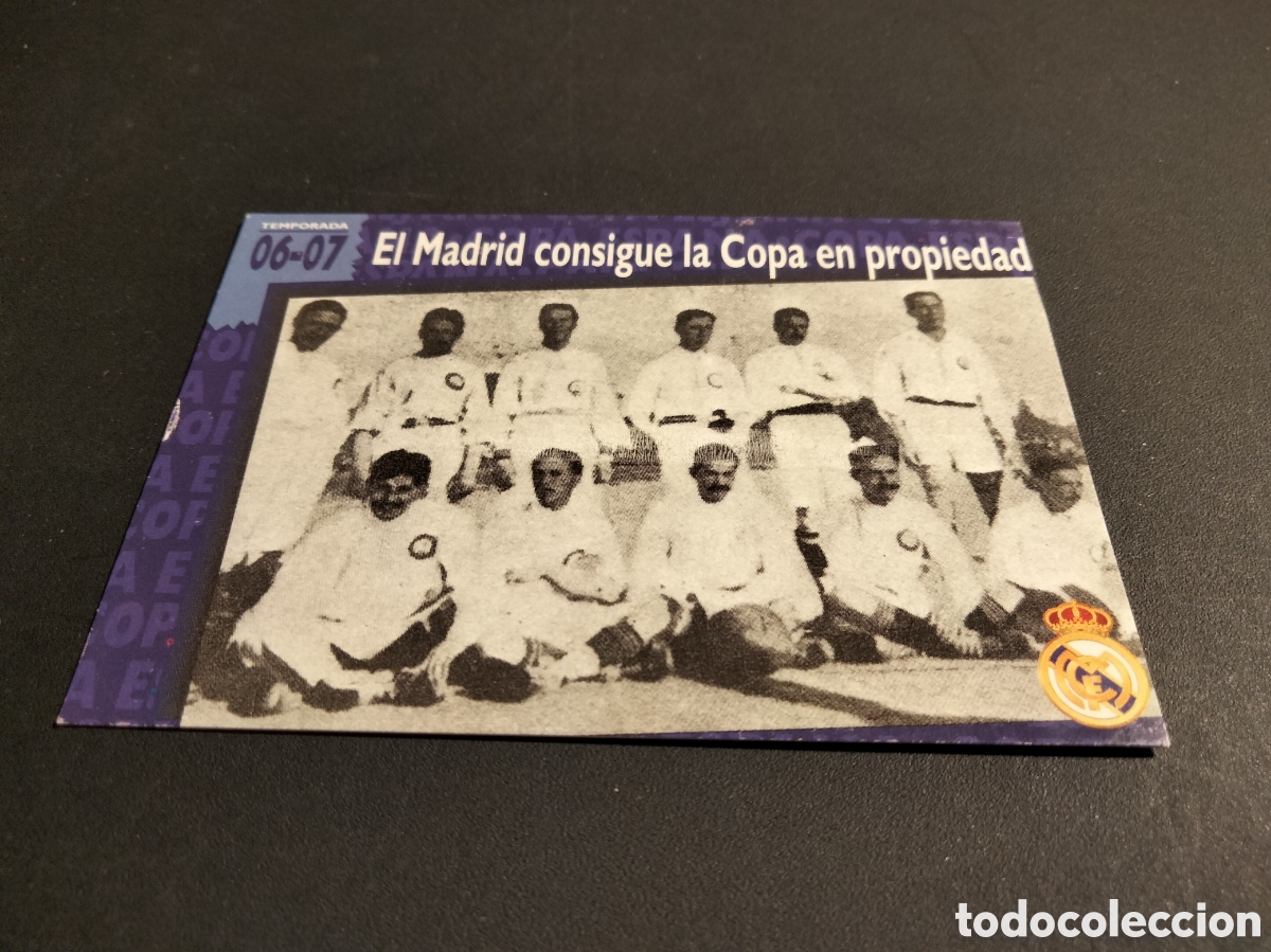 Coleccionismo cromos antiguos: REAL MADRID ORO # 57 EL MADRID CONSIGUE LA COPA EN PROPIEDAD 1906/07 FICHA 1902/1996 MAGIC BOX