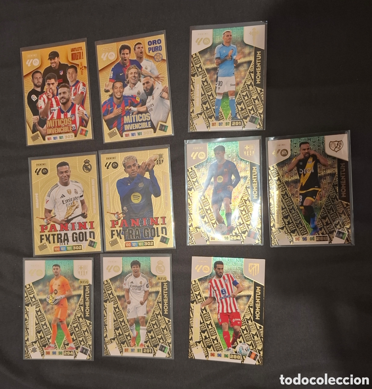 Collectionnisme Cartes &agrave; collectionner anciennes: Lote 10 momentum extra gold miticos adrenalyn 25-26