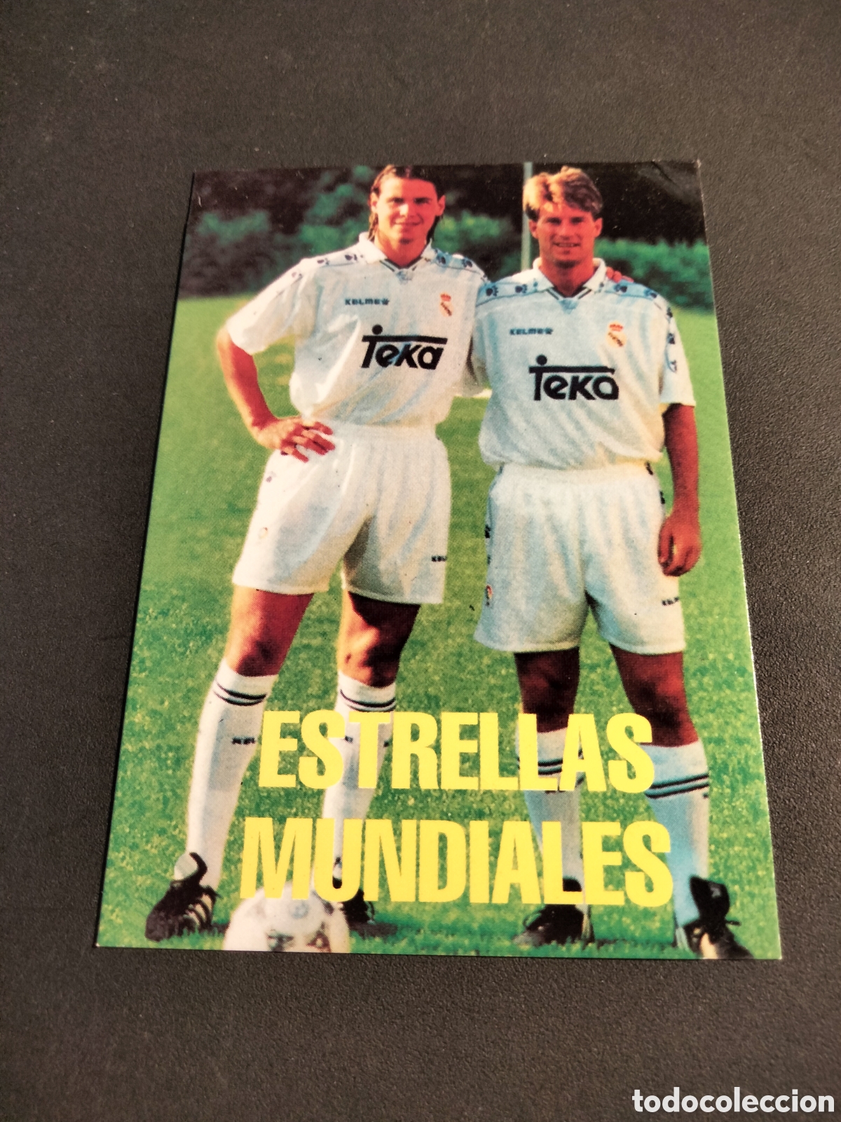 Coleccionismo cromos antiguos: LAUDRUP/ REDONDO # 204 ESTRELLAS MUNDIALES REAL MADRID ORO FICHA 1902/1996 MAGIC BOX