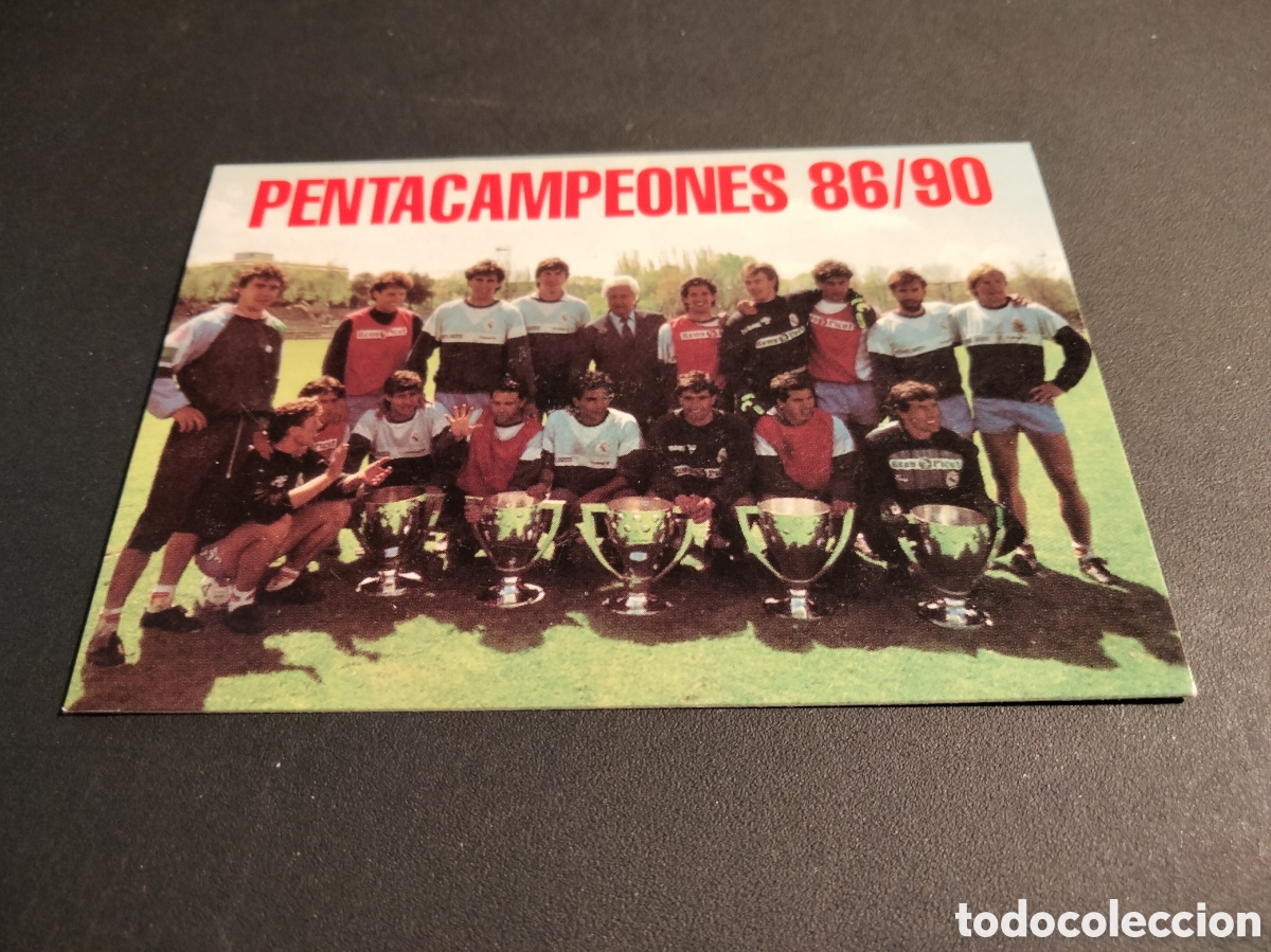 Coleccionismo cromos antiguos: EQUIPO # 190 PENTACAMPEONES 86/90 REAL MADRID ORO FICHA 1902/1996 MAGIC BOX