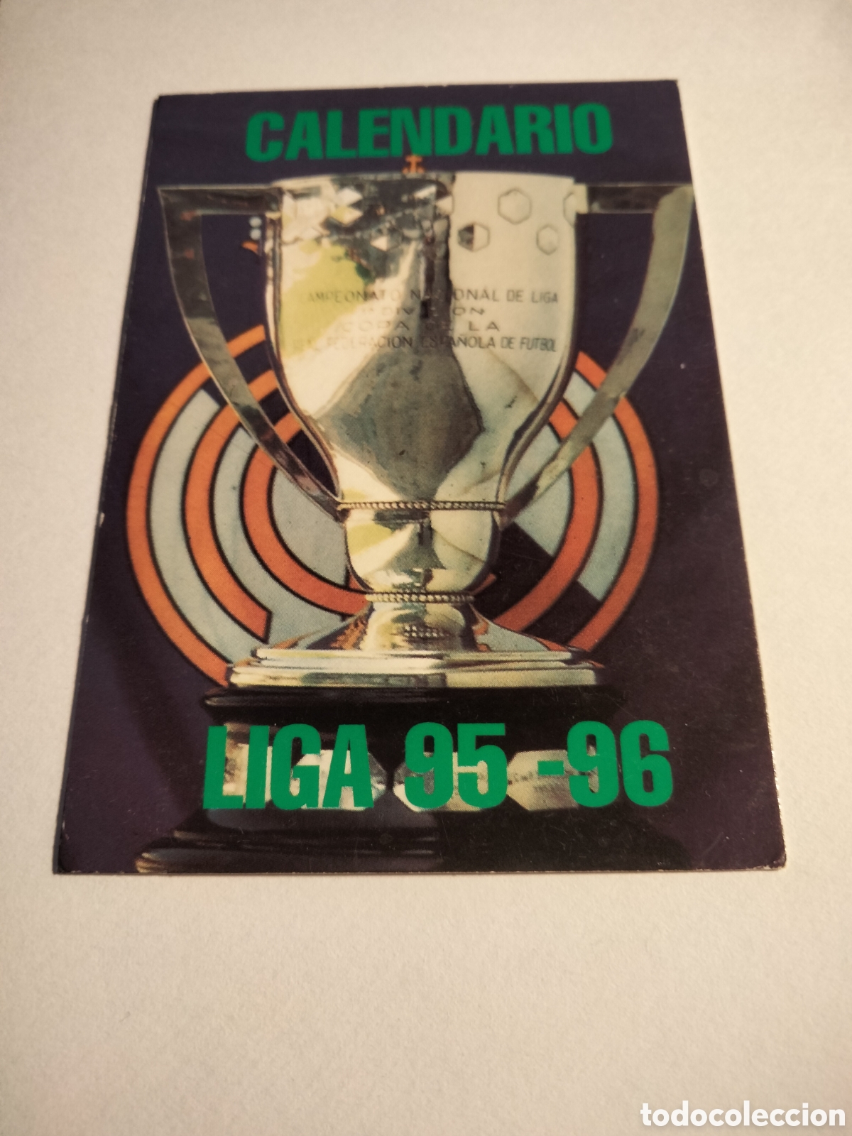 Coleccionismo cromos antiguos: CALENDARIO # 214 LIGA 95/96 REAL MADRID ORO FICHA 1902/1996 MAGIC BOX