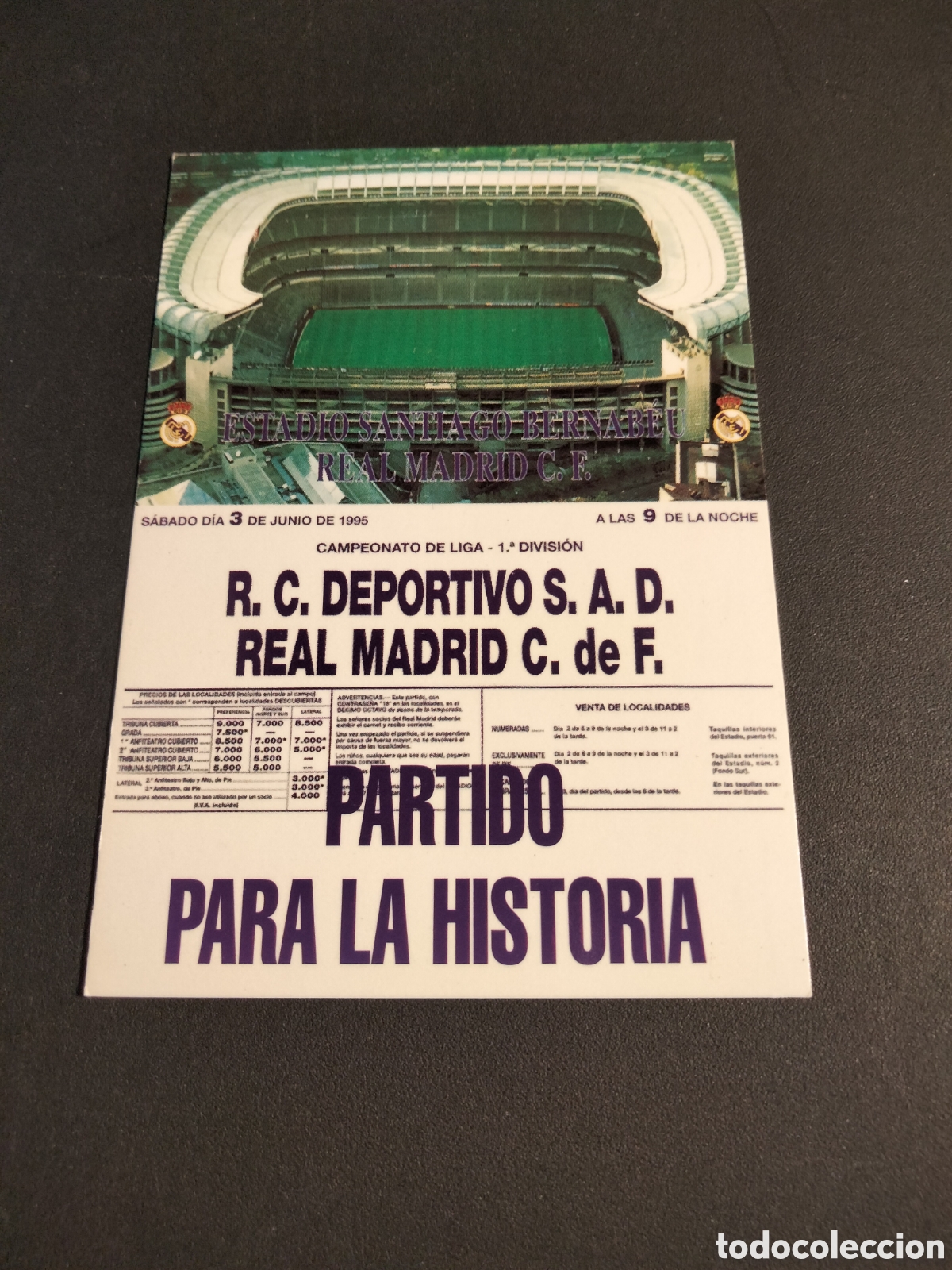Coleccionismo cromos antiguos: PARTIDO PARA LA HISTORIA # 195 REAL MADRID ORO FICHA 1902/1996 MAGIC BOX