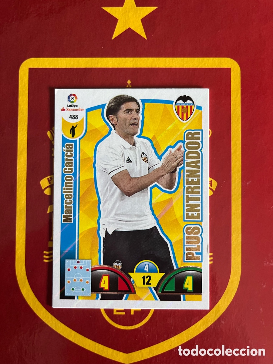 Coleccionismo cromos antiguos: 488 MARCELINO GARC&Iacute;A PLUS ENTRENADOR ADRENALYN 2017 2018 17 18 VALENCIA CF