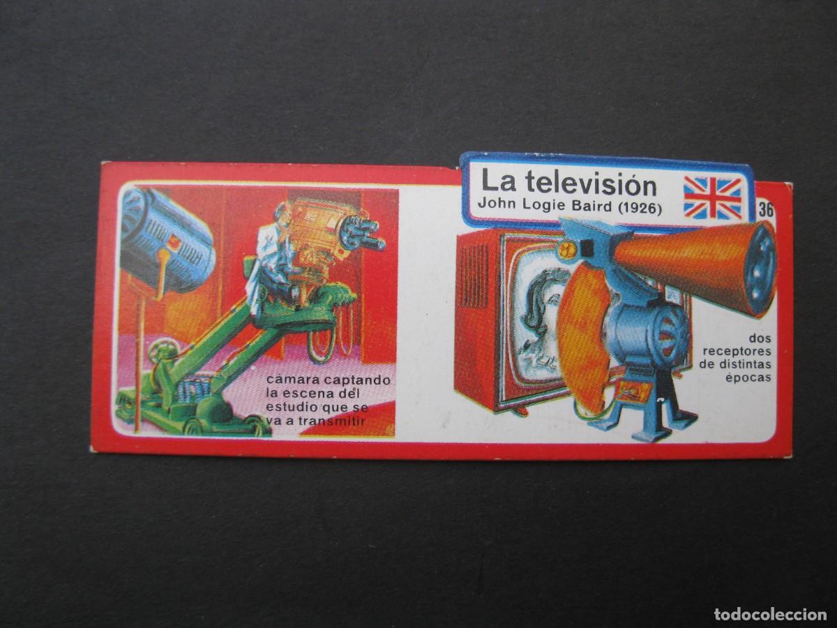 Coleccionismo cromos antiguos: LOS INVENTOS - CROMO - TARJETA N&ordm; 36 - LA TELEVISI&Oacute;N - BIMBO.