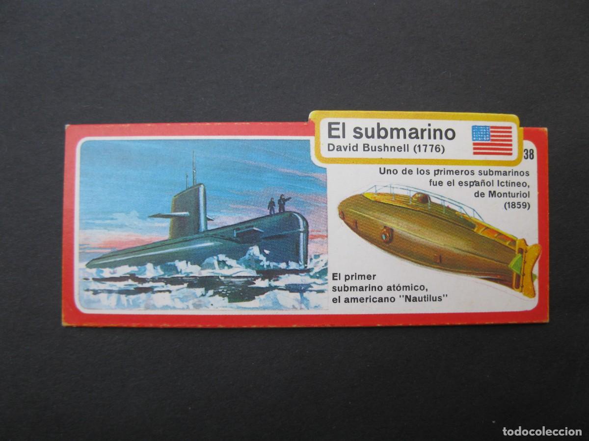 Coleccionismo cromos antiguos: LOS INVENTOS - CROMO - TARJETA N&ordm; 38 - EL SUBMARINO - BIMBO.