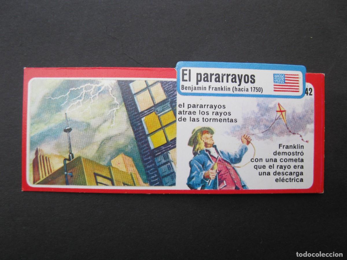 Coleccionismo cromos antiguos: LOS INVENTOS - CROMO - TARJETA N&ordm; 42 - EL PARARRAYOS - BIMBO.