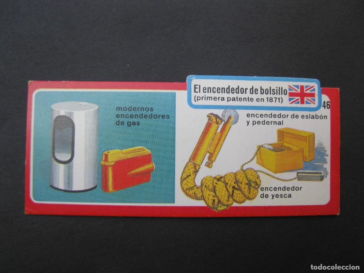 Coleccionismo cromos antiguos: LOS INVENTOS - CROMO - TARJETA N&ordm; 46 - EL ENCENDEDOR DE BOLSILLO - BIMBO.