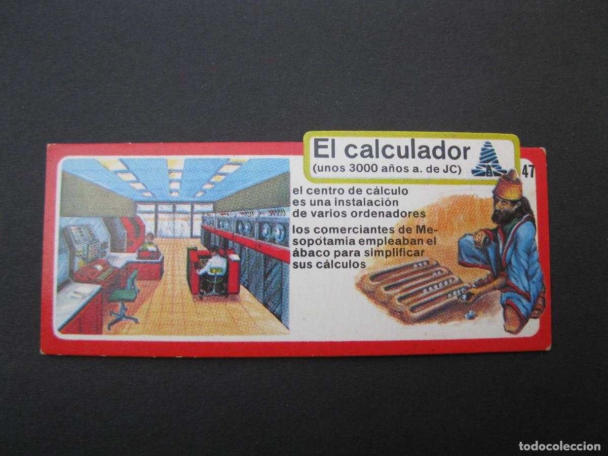 Coleccionismo cromos antiguos: LOS INVENTOS - CROMO - TARJETA N&ordm; 47 - EL CALCULADOR - BIMBO.