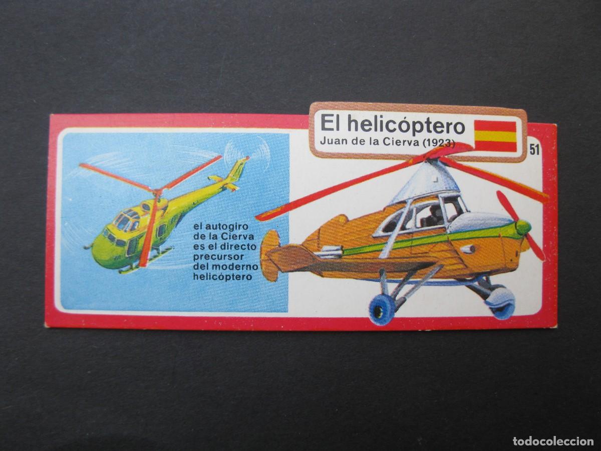 Coleccionismo cromos antiguos: LOS INVENTOS - CROMO - TARJETA N&ordm; 51 - EL HELIC&Oacute;PTERO - BIMBO.
