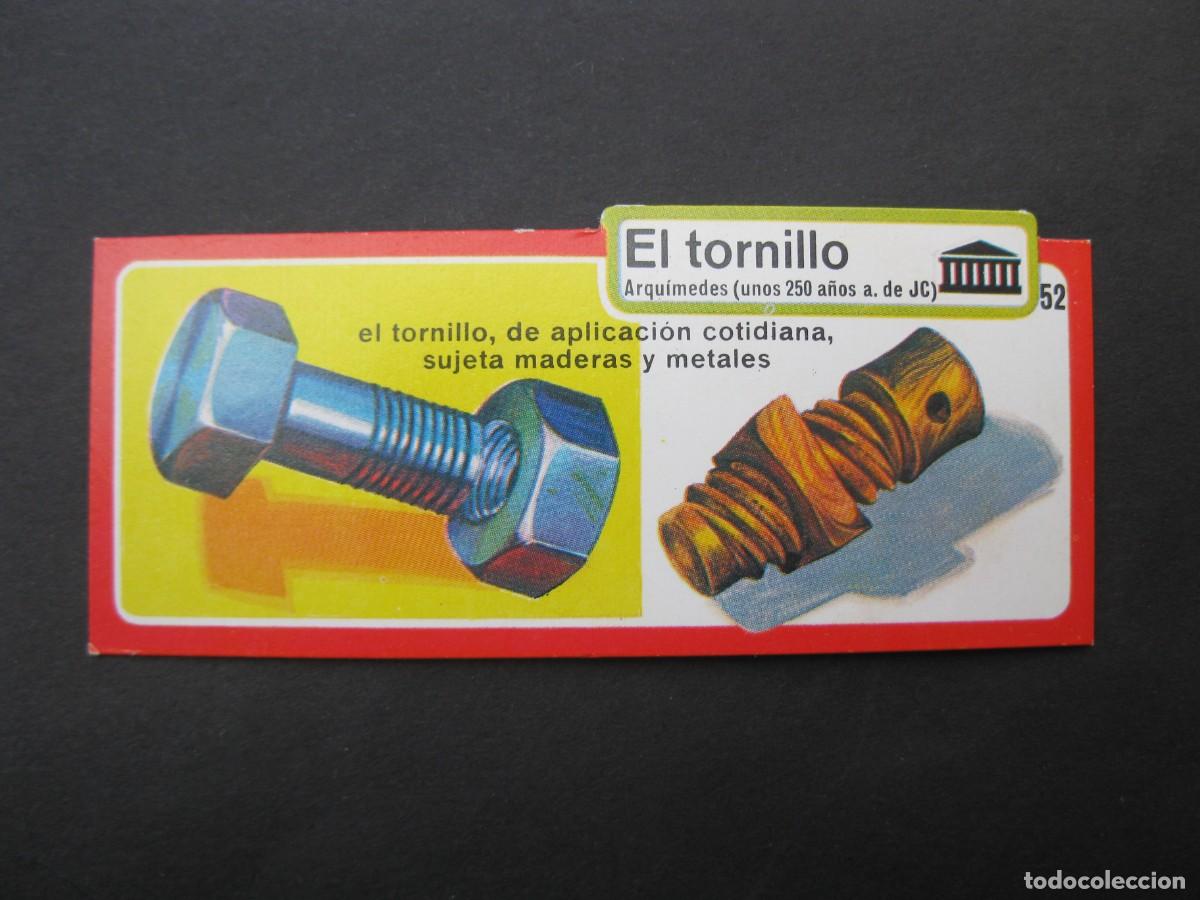 Coleccionismo cromos antiguos: LOS INVENTOS - CROMO - TARJETA N&ordm; 52 - EL TORNILLO - BIMBO.