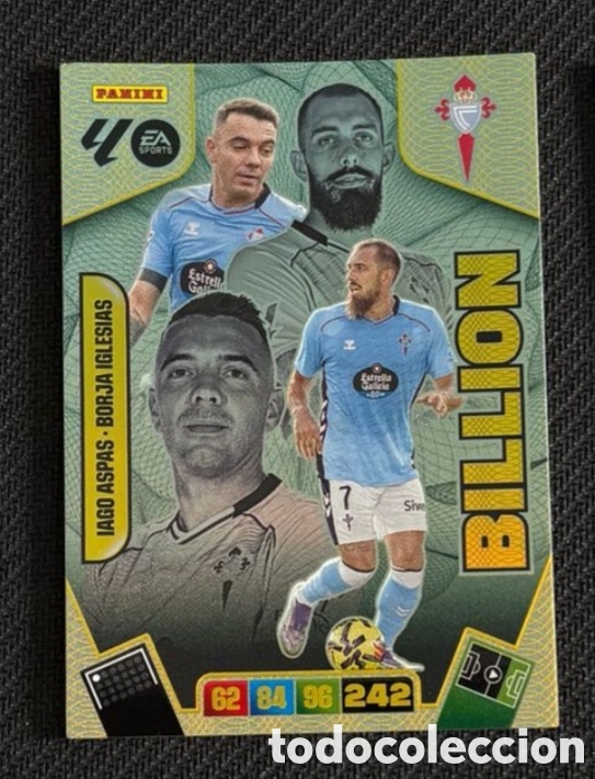 Coleccionismo cromos antiguos: CELTA DE VIGO borja Iglesias iago aspas Billion de Panini Adrenalyn XL La Liga 2025 2026