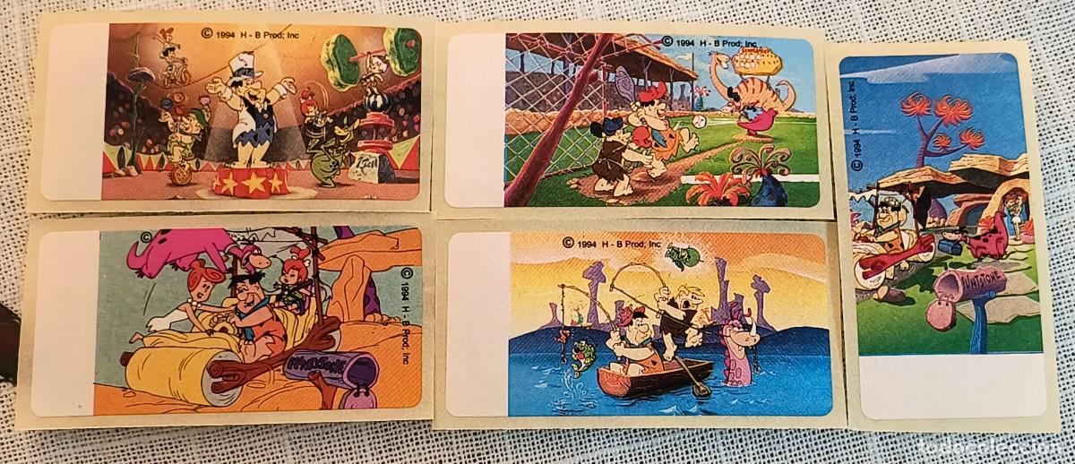 Coleccionismo cromos antiguos: LOTE 5 CROMOS CHICLES LOS PICAPIEDRA - THE FLINSTONES CHEWING GUN