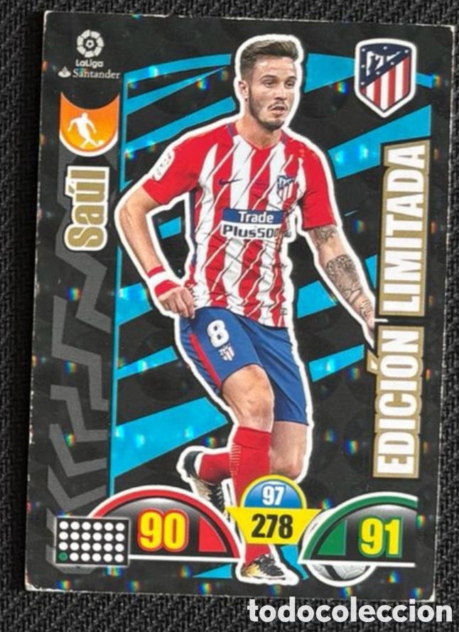 Coleccionismo cromos antiguos: SAUL ATLETICO MADRID EDICION LIMITADA ADRENALYN XL 2017 2018