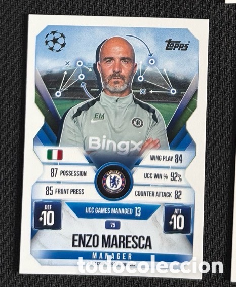 Coleccionismo cromos antiguos: Enzo Maresca Entrenador Chelsea Colecci&oacute;n match attax TOPPS 2025 2026