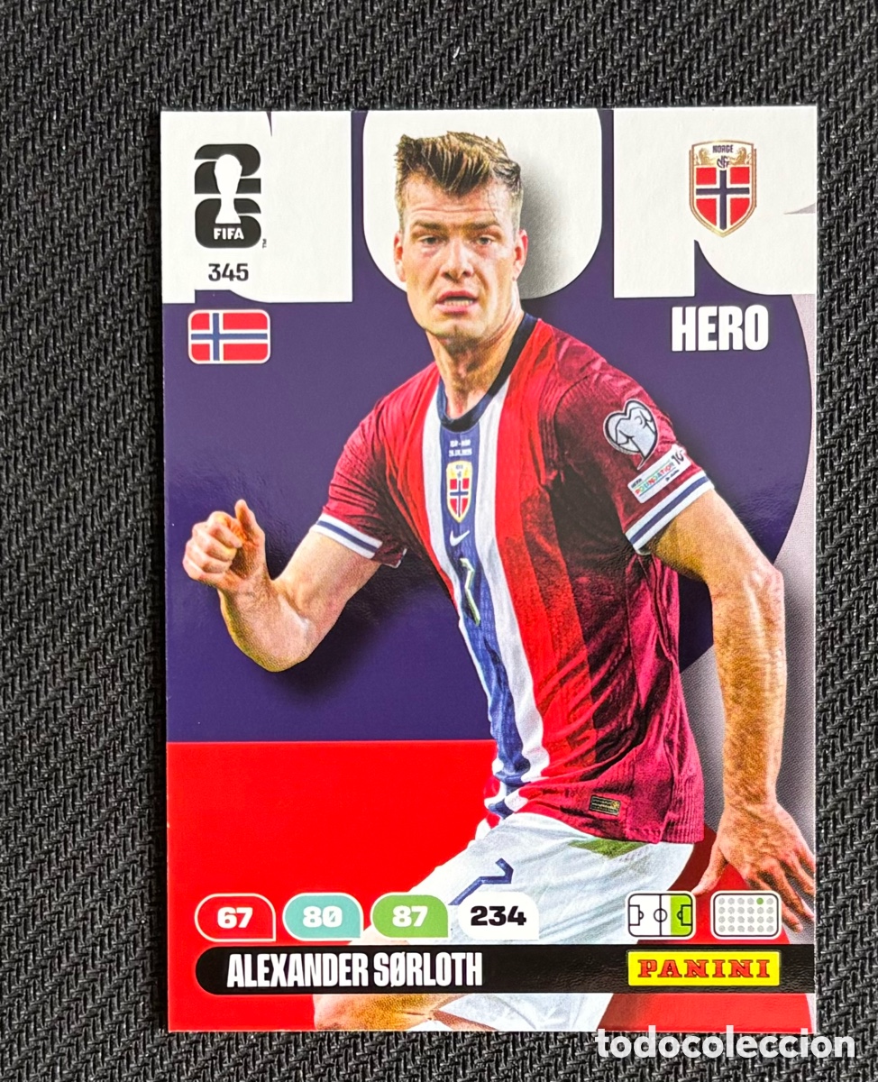 Coleccionismo cromos antiguos: 345 SORLOTH NORUEGA Carta FIFA WORLD CUP 2026 mundial ADRENALYN XL