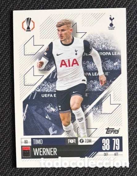 Coleccionismo cromos antiguos: 80 Timo Werner Tottenham Colecci&oacute;n match attax TOPPS 2024 2025