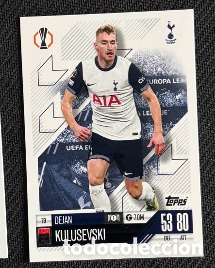 Coleccionismo cromos antiguos: 79 Kulusevski Tottenham Colecci&oacute;n match attax TOPPS 2024 2025