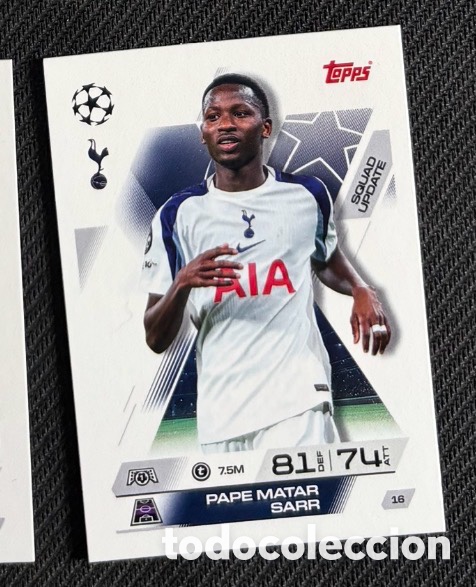 Coleccionismo cromos antiguos: 16 Matar Sarr Tottenham Colecci&oacute;n match attax TOPPS 2025 2026