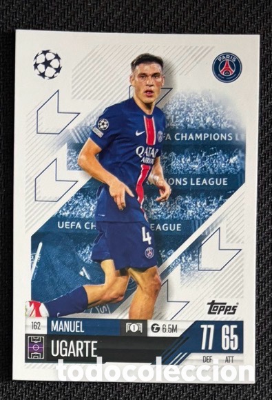 Coleccionismo cromos antiguos: 162 Ugarte PSG Colecci&oacute;n match attax TOPPS 2024 2025