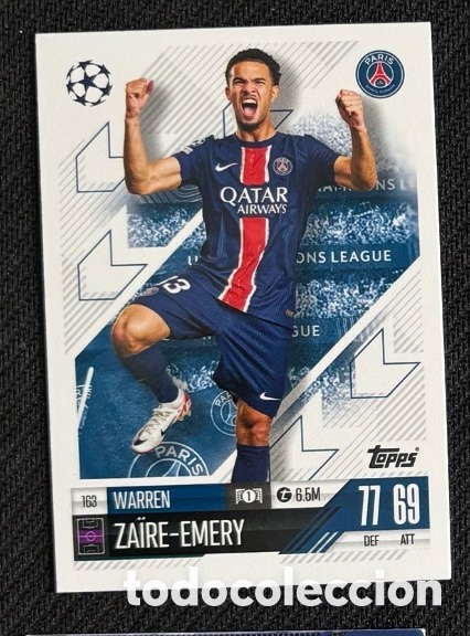Coleccionismo cromos antiguos: 163 Zaire Emery PSG Colecci&oacute;n match attax TOPPS 2024 2025