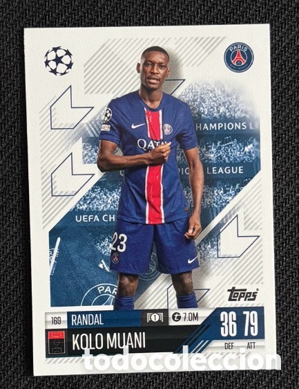 Coleccionismo cromos antiguos: 169 Kolo MUANI PSG Colecci&oacute;n match attax TOPPS 2024 2025