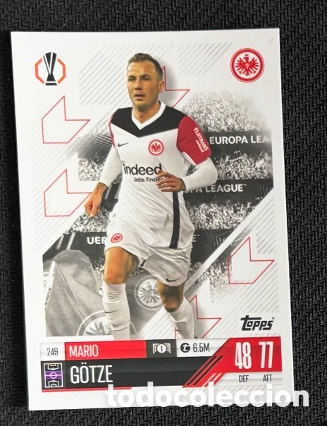 Coleccionismo cromos antiguos: 249 Mario Gotze Eintracht Frankfurt Colecci&oacute;n match attax TOPPS 2024 2025