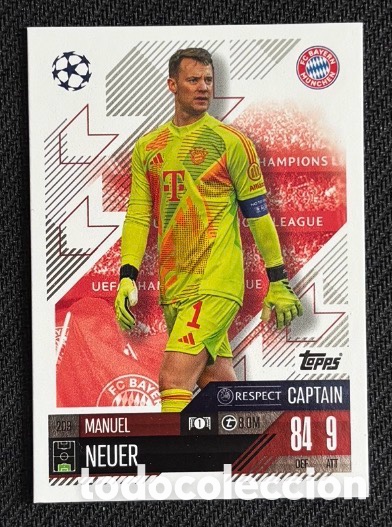 Coleccionismo cromos antiguos: 209 NEUER Bayern M&uacute;nich Colecci&oacute;n match attax TOPPS 2024 2025
