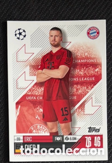 Coleccionismo cromos antiguos: 213 Eric Dier Bayern M&uacute;nich Colecci&oacute;n match attax TOPPS 2024 2025
