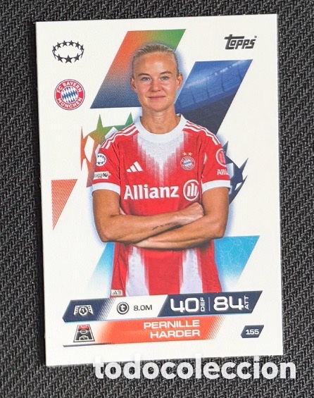 Coleccionismo cromos antiguos: 155 Pernille Harder Bayern M&uacute;nich Colecci&oacute;n match attax TOPPS 2025 2026