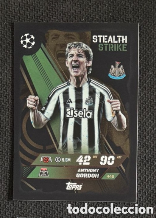 Coleccionismo cromos antiguos: Anthony Gordon Newcastle Topps Match Attax UEFA 2025-26 Stealth Strike